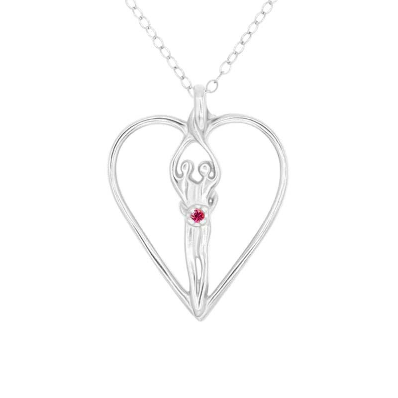 Genuine Ruby and CZ Necklace .925 Sterling Silver store 18